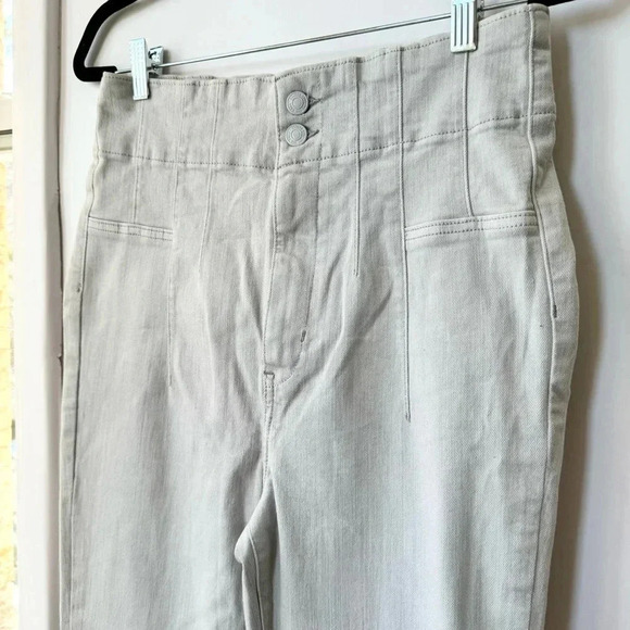 New Free People Jayde Flare Jeans High Rise We The Free Light Sea Wash Gray 31 - Picture 10 of 14